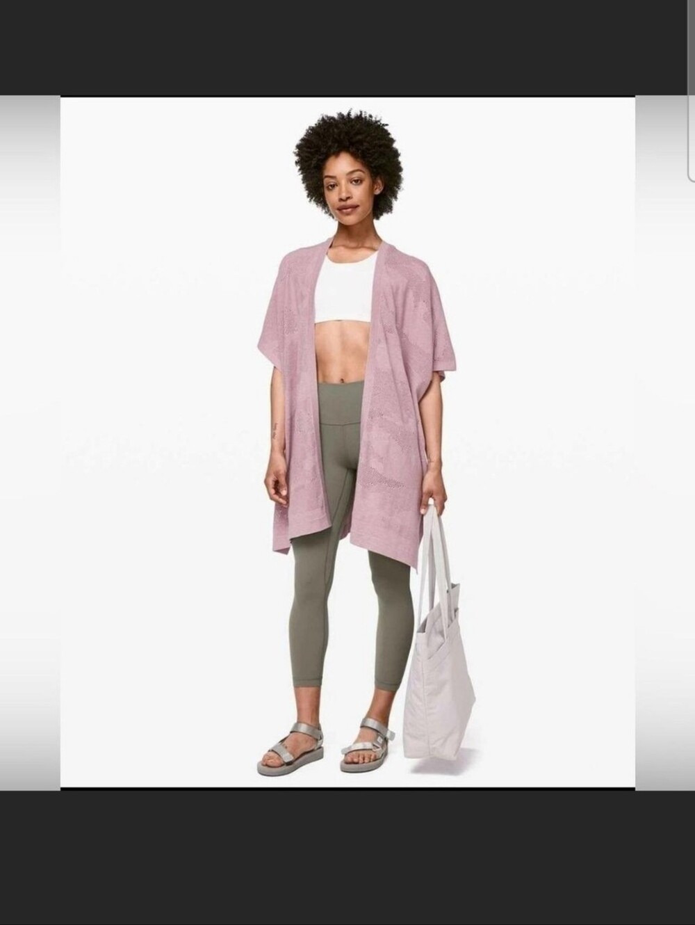 Lululemon Find Your Light Wrap Mesh Sweater Heathered Vintage Mauve One Size
